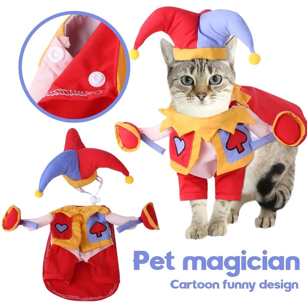 Clown Pet Halloween Cosplay Christmas Funny Outfits Clothes New Dress Hoodie for Puppy Dogs
