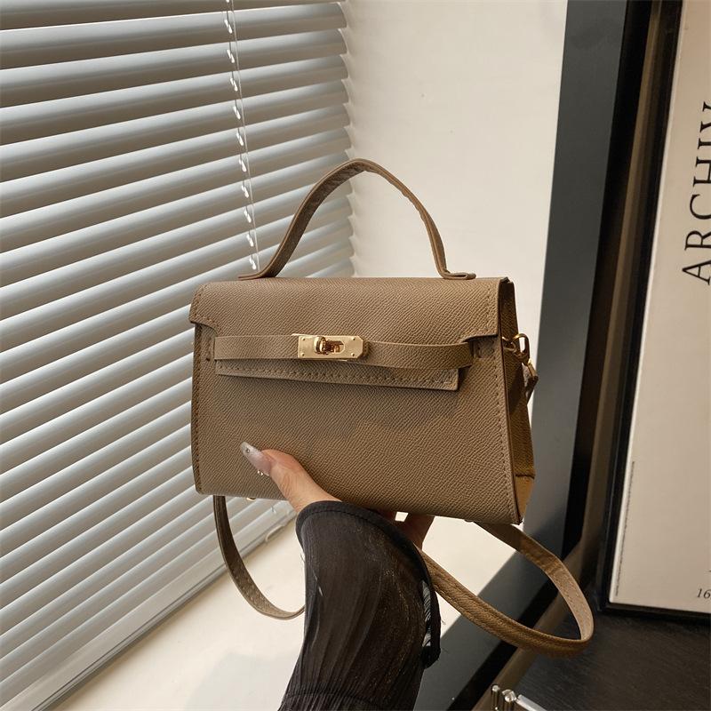 New Trend Bag Women's Versatile Handbag Fashion Retro Kelly Bag One Shoulder Crossbody Small Square Bag