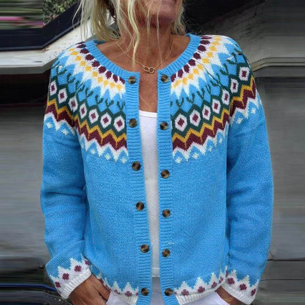 Cardigane pentru Femei Gât Rotund Croială Largă Încheiat cu Nasturi Cardigan cu Față Deschisă Jachetă Tricotată Casual de Toamnă