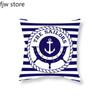 Home Decor Compass Anchor Pillow Cover Blue Mediterranean Cushion  Sofa Chair Car Office  Ornament 40x40cm 45x45cm