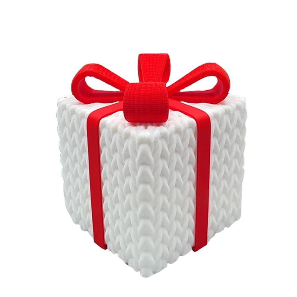 1 Stück Mini-Größe Weihnachtsgeschenkboxen mit Schleifendeckel Geschenkboxen für Weihnachtsdeko Außen Innen, Geschenkbox Neujahrsgeschenke Ornament