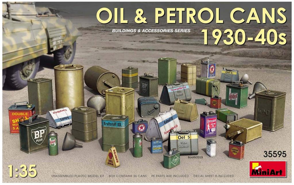 MiniArt Oil Petroleum Can Plastic MA35595 1/35 & Set, 1930s-40s, Model,