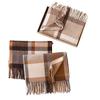 Large Size Plaid Imitation Cashmere Scarf Autumn and Winter Korean Style Versatile Japanese Style Warm Student Couple Scarf Men's High End Sense