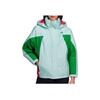 Warm Color Block Hooded Down Jacket Women Green GF0015