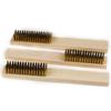 Wire Brush for Cleaning Rust Removal Plated Copper Bristles with Wood Handle Grip for Dirt & Paint Scrubbing Removing