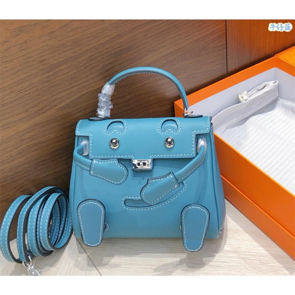 Smiley Bag 2025 New Cute Mini Messenger Bag First Layer Cowhide Shoulder Handbag Spoof Kelli Bag Woman