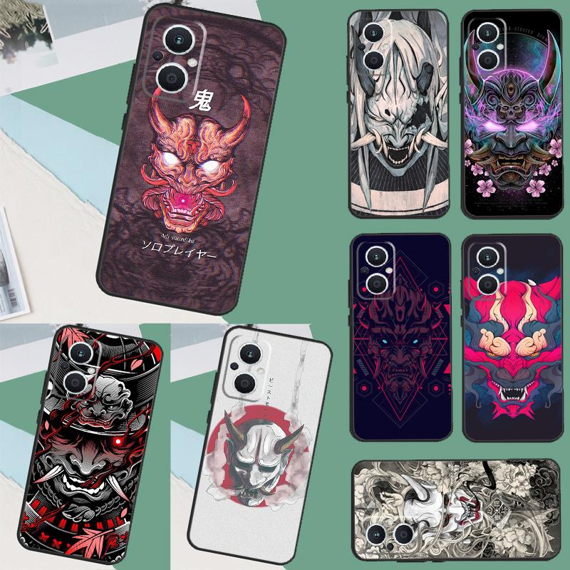 Oni Hannya Demon Mask Case For OPPO Reno 13 13F 12 11 F 8T 7 8 10 Pro OPPO Find X8 X6 Pro X3 X5 Lite Cover Funda