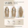 Light Blonde Long Curly Wig 32 Inch Straight Bangs Water Wave Voluminous Heat Resistant Synthetic Full Cap Wig for Women