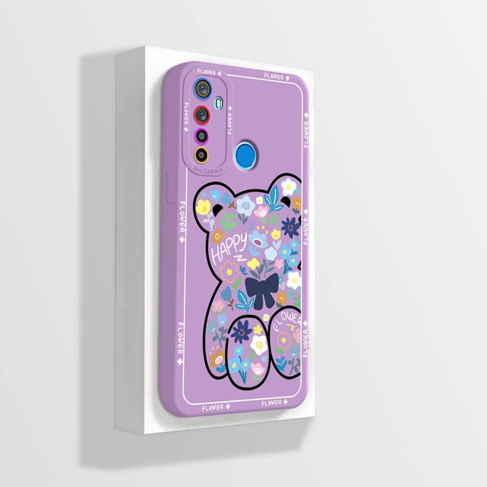 

For Realme 5 Case RMX1911 Fashion Flower Pattern Slim TPU Phone Cover For Realme 5 5i 5s Realme5 Pro Bumper Realme 6i Soft Funda Realme 5