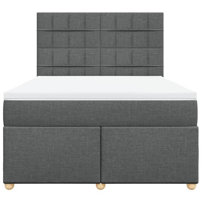 Exclusive House - Slatted Bed Base with Mattress Dark Grey 160x200cm Fabric