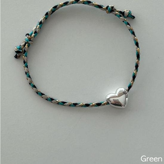 Murmur [925silver]Color Rope Heart Bracelet