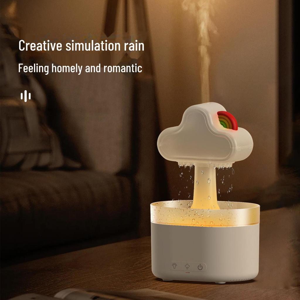 Silent Desktop Rainbow Raindrop Aromatherapy Humidifier & Remote-Control Essential Oil Diffuser