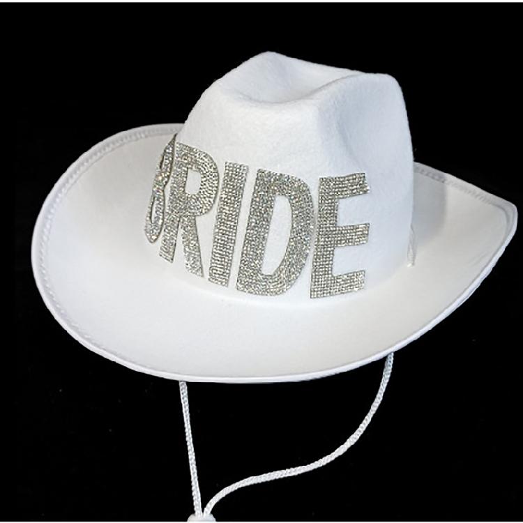 Bachelorette Party Cowgirl Cap Elegant Bride Letter Hat Bridal Party Cowboy Hat