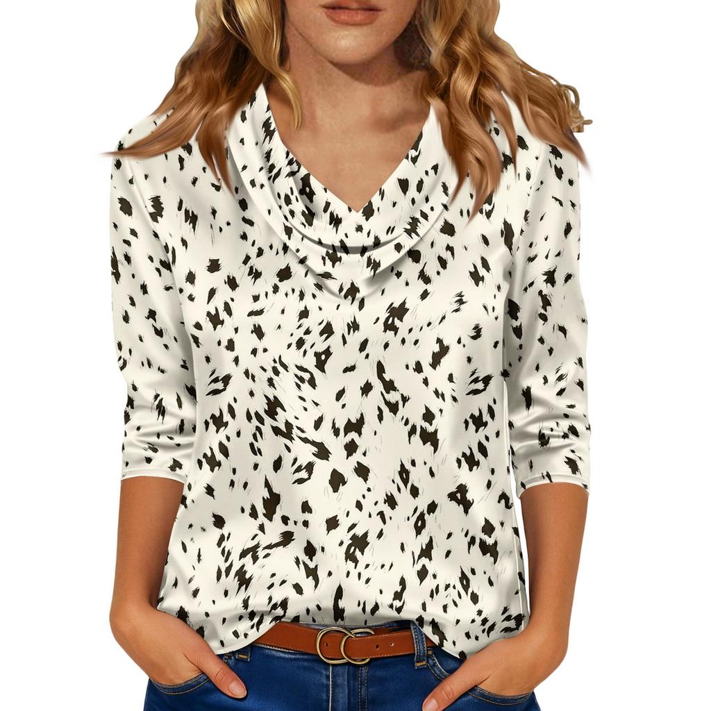 Kadınlar İçin Şık 3/4 Uzun Kollu Gömlekler İş Günlük Kıyafet Üstleri