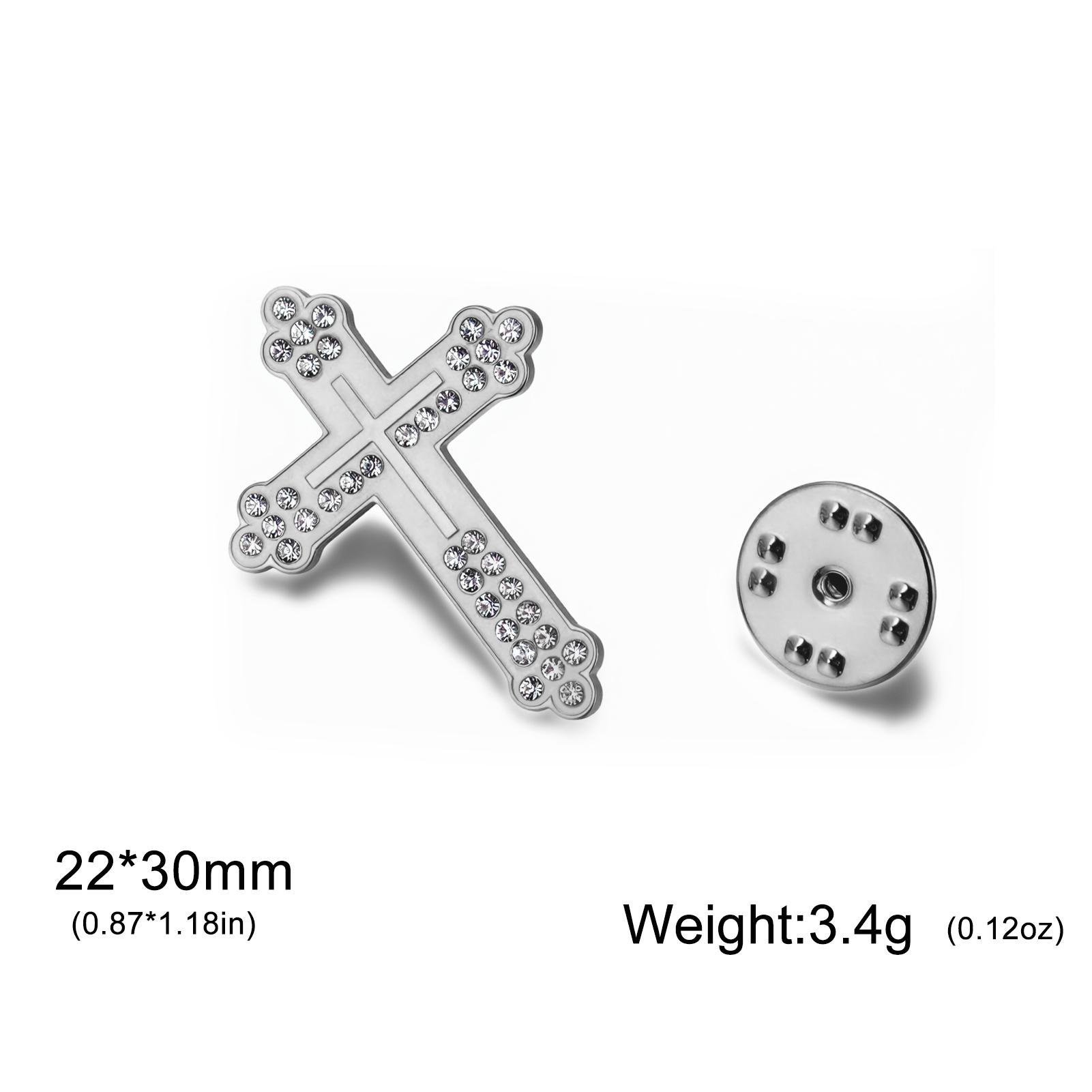 

Teamer Clear Zircon Cross Brooch For Men Women Stainless Steel Gold Color Pin Brooch Lucky Jewelry Clothing Accessories 2026 New