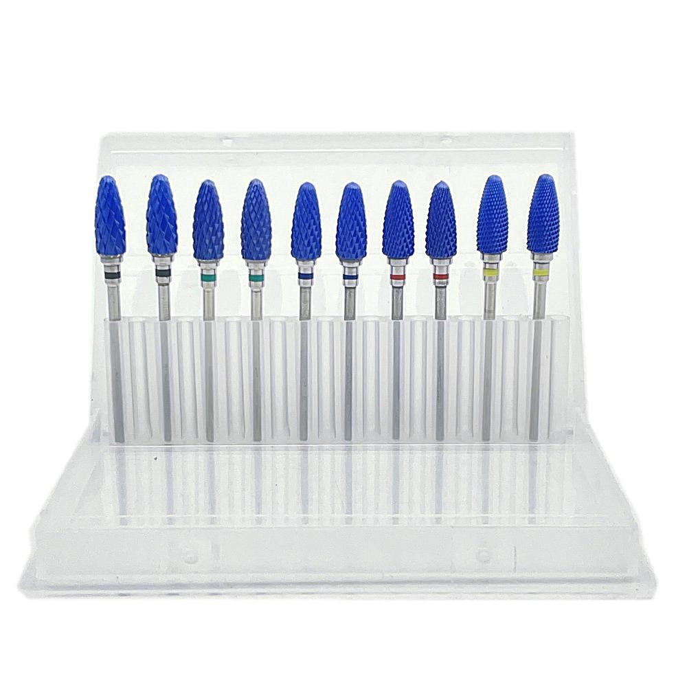 10pcs Manicure Ceramic Nail Drill Bits Set Removing Gel Varnish Drill Manicure Machine Pedicure Nail Bits for Electric Drill