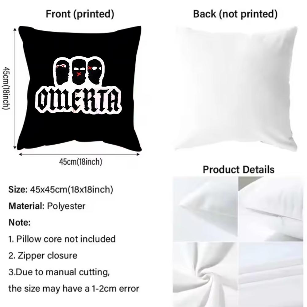 omerta 47 Cushion Cover Pattern Printed Pillowcase for Living Room Sofa Cushion Cover & Bedroom Decor