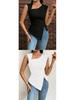 Women's Elegant Asymmetrical Neck Slim Fit T-shirt - Spring/Summer Pure Color Top