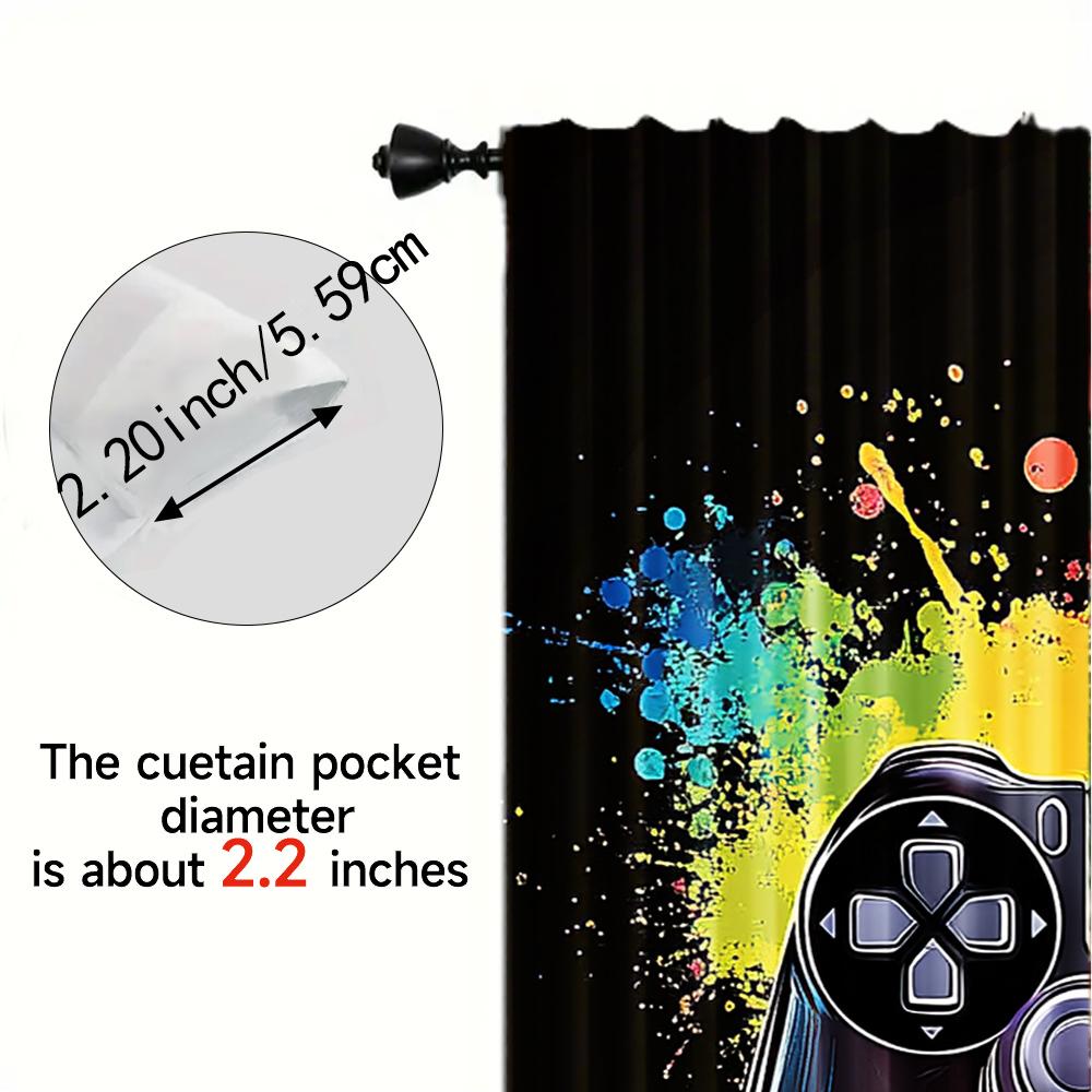 2Pcs Gamepad Print Window Curtains Colorful Game Controller Window Drapes For Living Room Bedroom Home Decor_ai14