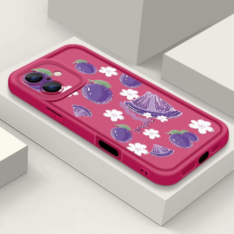 For iPhone 16 Pro Max Fruit Print Phone Case For iPhone 16e 15 14 13 12 Pro Max Plus 11 XR XS Flower Print Phone Case TPU Soft Shockproof Case Cover