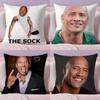 Dwayne The Rock J-Johnson M-Meme Cushion Cover Plush Fabric Soft Double-Sided Printed Sofa Warm Winter Home Gift Pillow Cover