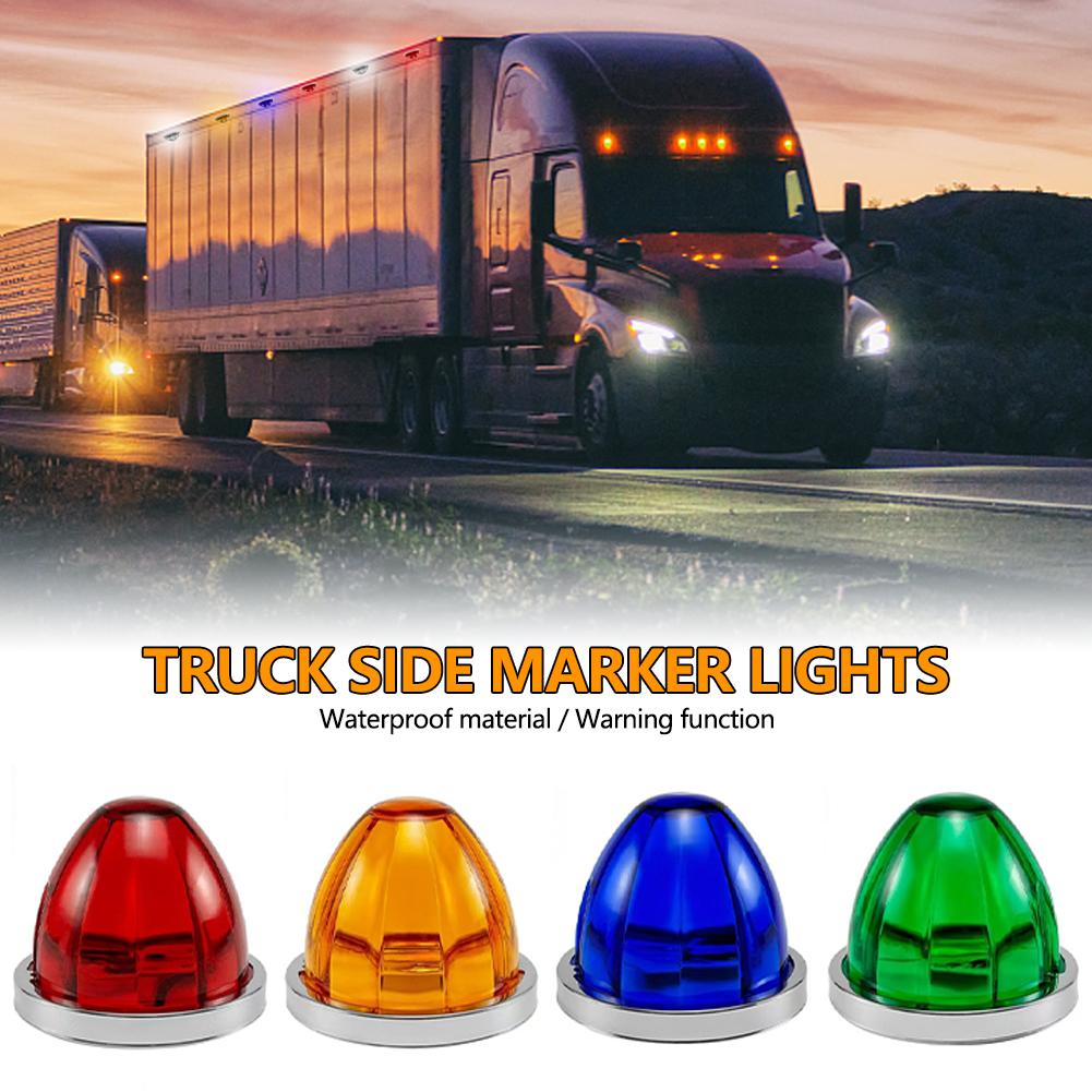 1Pc LED Truck Side Lights Watermelon Lights LED Turn Signal Emergency Lamp Trailer Side Marker Clearance Light 12V 24V for Car