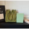 Polka Dot Velvet Tote Bag for Women Stylish Shoulder Handbag Elegant Office Work Purse