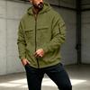 Herren Kapuzen-Reißverschluss-Sweatshirt Lockerer Schnitt Mehrere Taschen Strickjacke Jacke Freizeit-Oberbekleidung