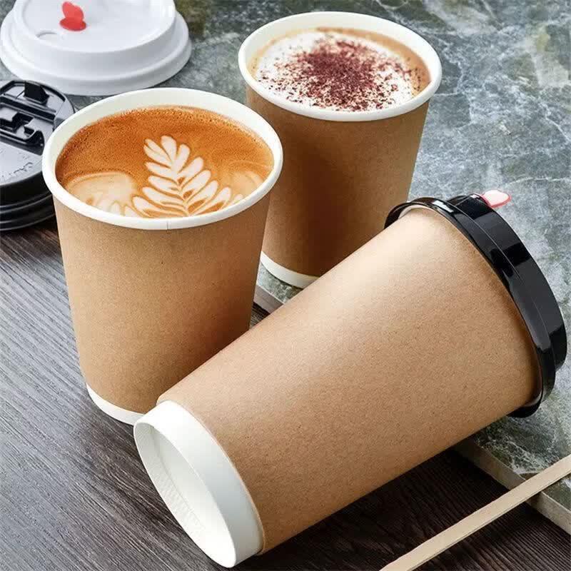 Hanton 400ml Double-Layer Disposable Coffee Cups