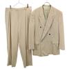 90s Old Striped Pattern Suit Setup Beige Men's Used