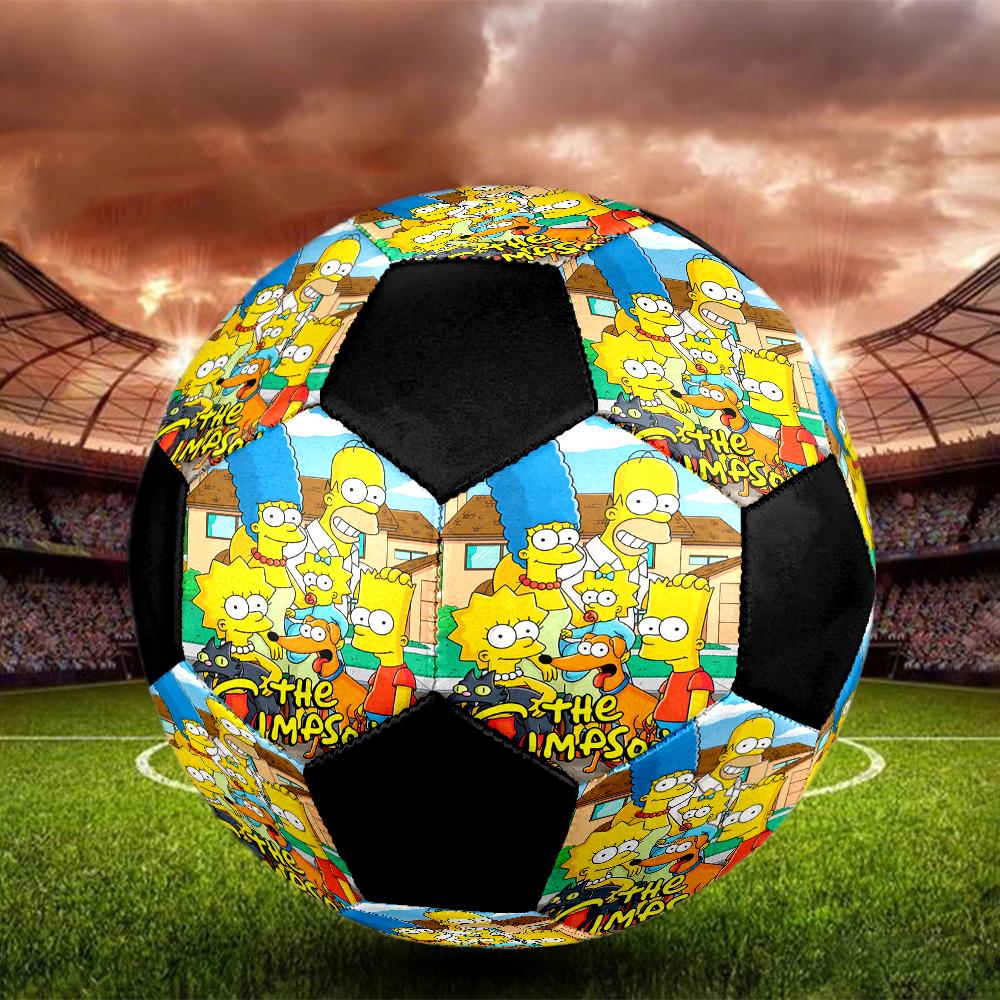 Simpsons Family Indoor Soccer Ball Colorful Machine Stitched PVC Size 5 Team Training Competition Ready Durable High-Bounce Cool Sports Gift