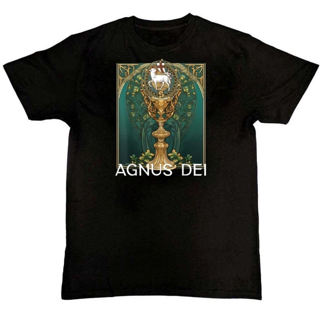 Agnus Dei Sanctus Traditional Latin Mass Mens T-Shirt XXL