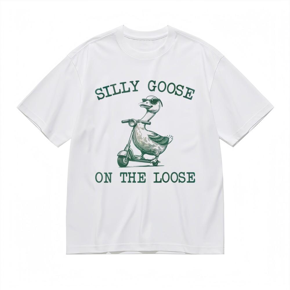 

Women s Trendy Breathable Classic T-Shirt Silly Goose Loose Printed Design Tee 2XL