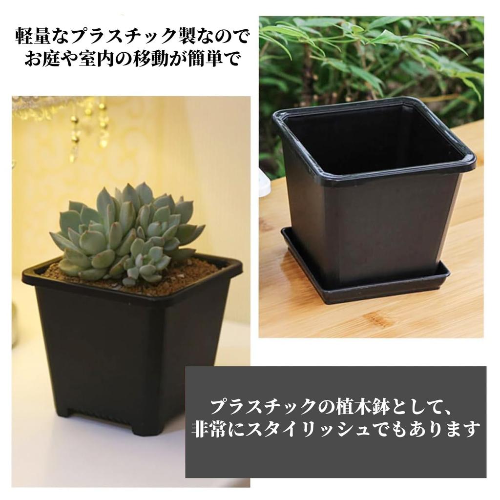 Kasanidika Seedling Set of X for Succulents and Houseplants Slits To Prevent Root Durable PP Indoor Gardening Pots, 40, 8.8cm 8cm, - Rot, Plastic,