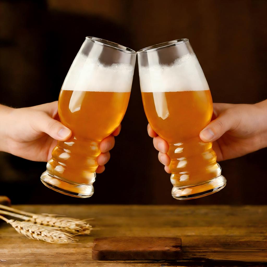 HeY LiLac 500ml Eli Belgian-Inspired Retro Creative Craft Beer Glass | Unique Wavy Cup for Home Bar & Craft Beer Tasting