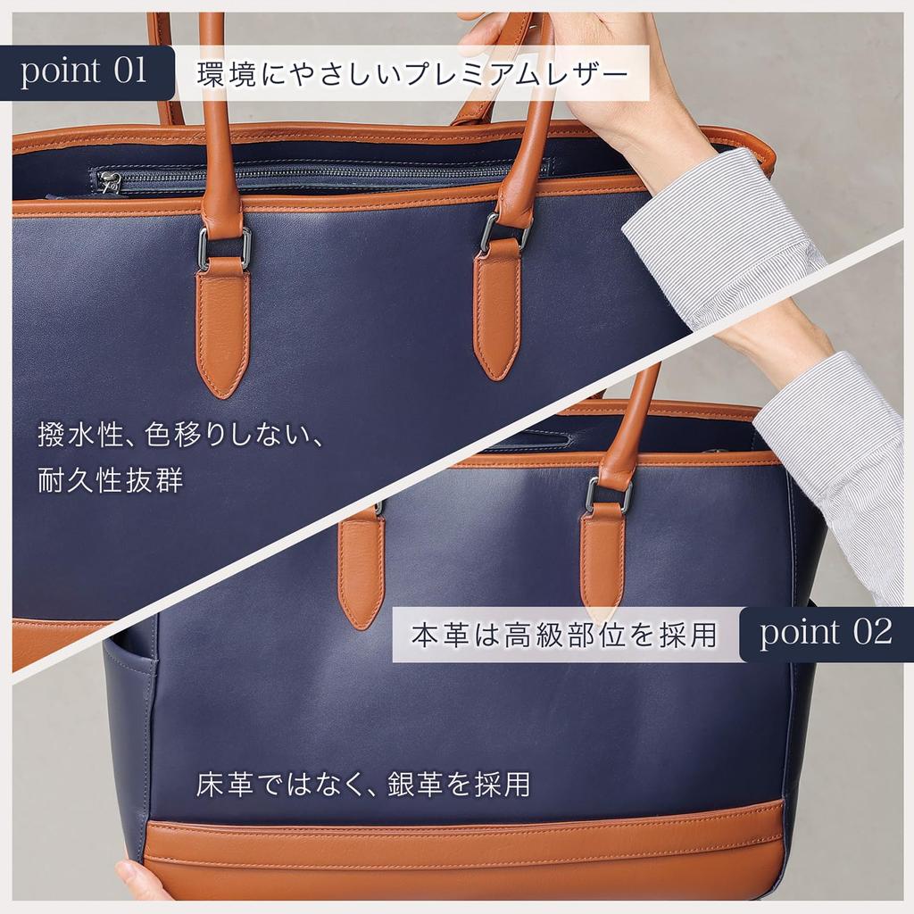 [BLUE SINCERE] Herren Tragetasche aus echtem Leder mit großem Fassungsvermögen, selbststehend, wasserabweisend, 9 Fächer, A4-Format, 14-Zoll-Laptop-kompatibel, zweifarbig