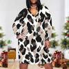Women Plus Size V Neck Long Sleeve Pink Yellow Blue Printed Fitted Dress