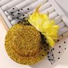 20s Theme Party Mesh Fascinator Hat Hair Clip with Flower Clipon Hat Masquerades Cocktail Party Dressingup Accessories