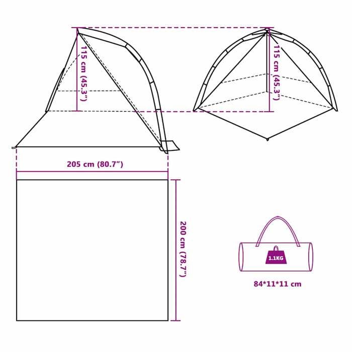 VidaXL Tente de plage vert d'eau libération rapide imperméable, tente, tente de jardin, abri extérieur, tente de camping, 4004153