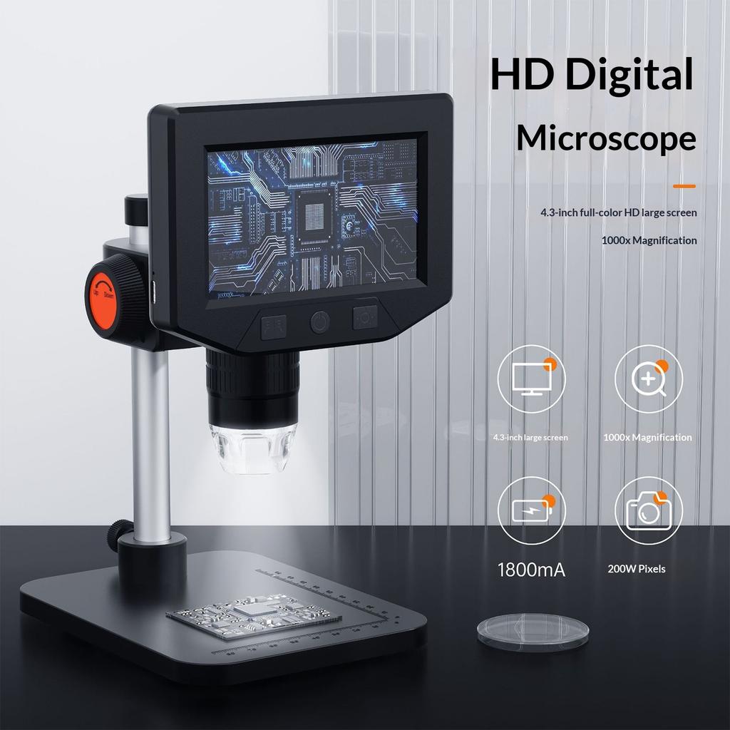 Portable Digital Microscope with Integrated LED Light Fast Charging for Field Work Educational Demonstrations