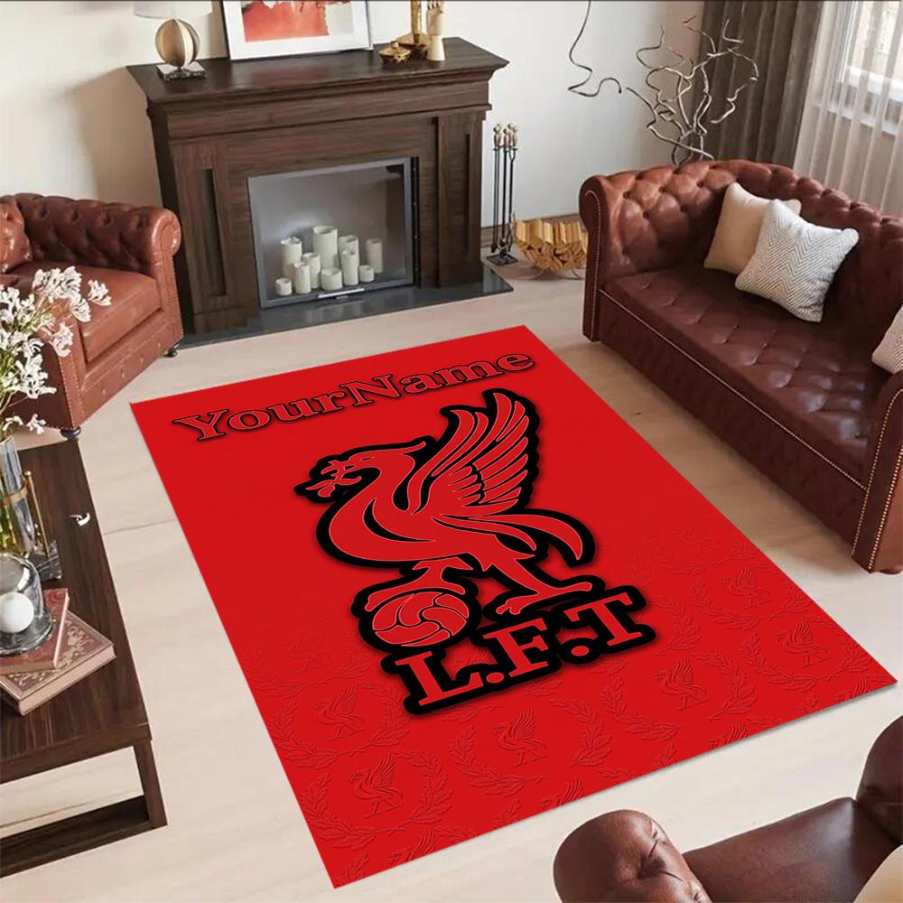 Liverpool Customizable Name Floor Mat Perfect for Playrooms Foyer Living Rooms Kitchen Anti-slip Rug Anime Office Decor Gift for Festivals