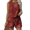 2026 European and American Cross-border Foreign Trade Summer Casual Sleeveless Vest Women's Clothing Comfortable Crew Neck Shorts Set Advanced Texture