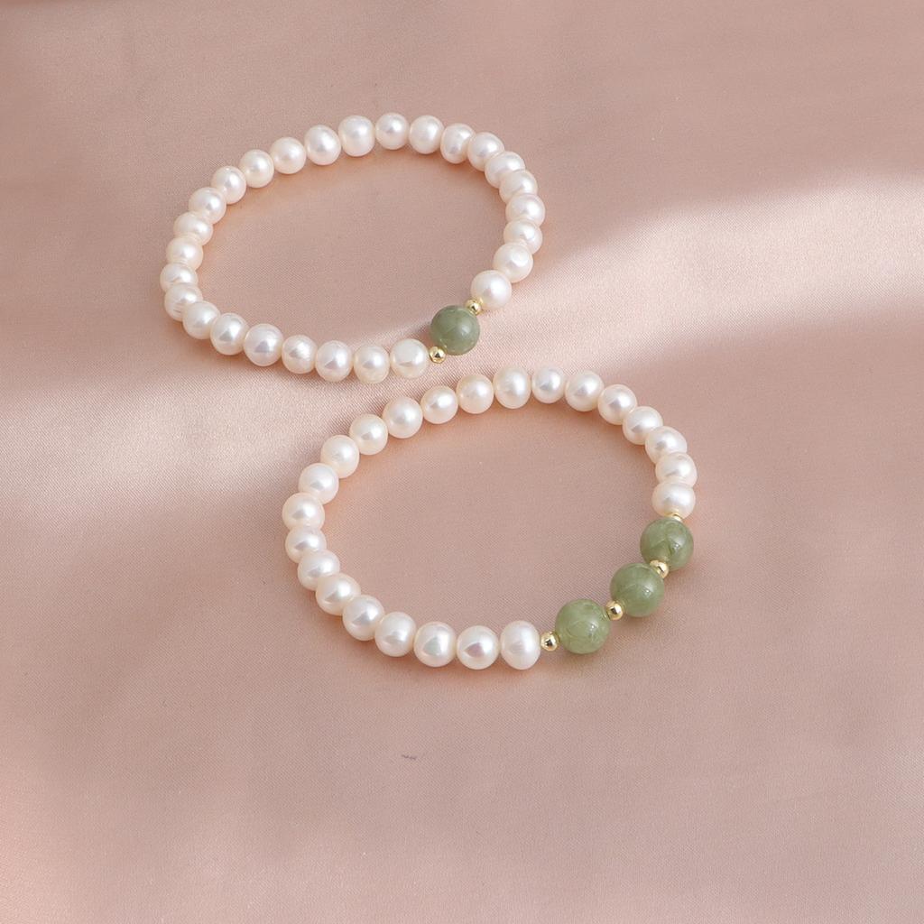 Yanyu Jiangnan retro natural freshwater pearl national style natural stone bracelet warm ancient style bracelet