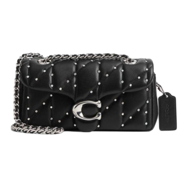 

Coach Tabby 20 Studded Design Push Lock Closure Lambskin Leather Crossbody Shoulder Bag Small Women bags Black CY813-LHBLK Basic Set (Bag+Dust Bag)