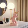 Nordic Style Rabbit Table Lamp - Luxury LED Night Light, Cute Bunny Decor for Bedroom, Perfect Birthday & Wedding Gift with Atmo