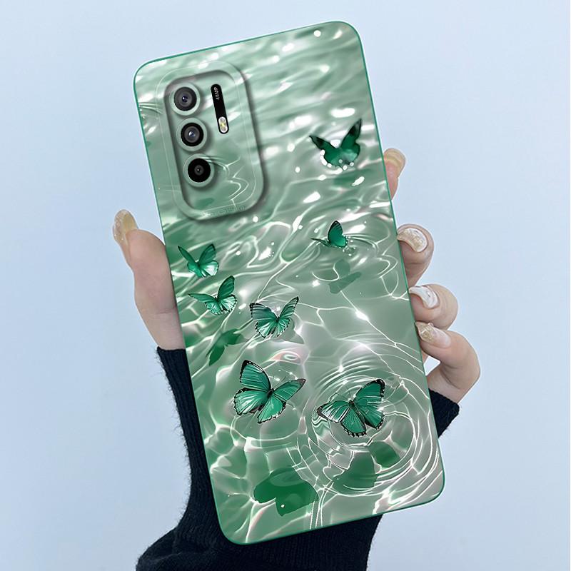 Funda For Oppo A94 5G CPH2211 Case Capa Simplicity Flower Soft Matte Silicone Bumper For Oppo Reno 5Z Reno5 Z 5 Z 5G Back Cover