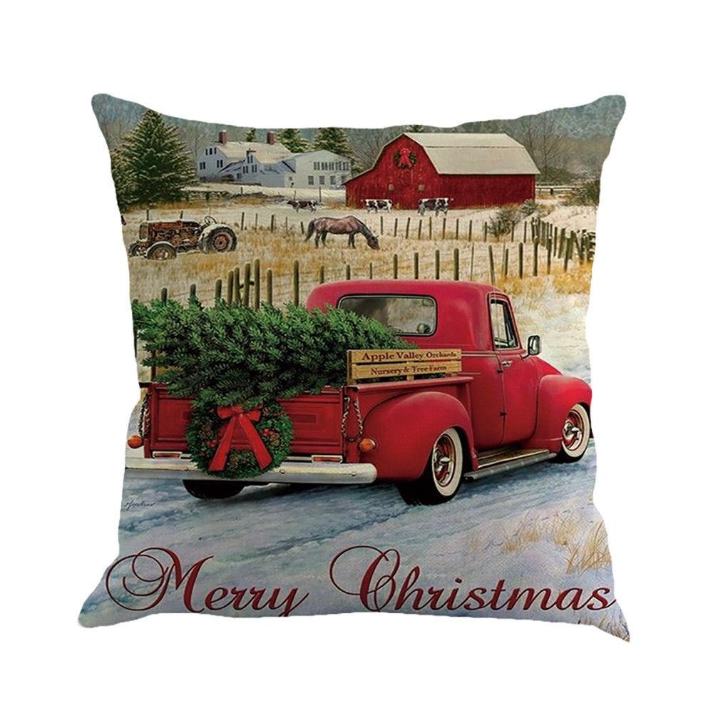 Versatile Cotton Linen Christmas Cushion Cover For Sofa Car Home Decor With Timeless Design