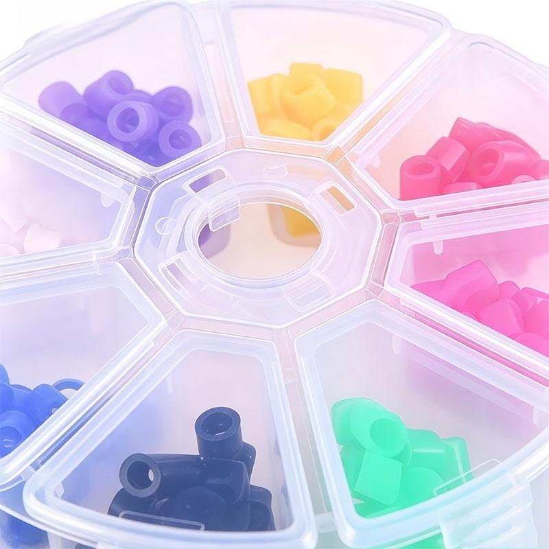 1Box Dental Silicone Identification Rings for Instrument Labeling, Disinfection, Sorting, and Sterilization; Heat-Resistant