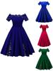 Elegant Plus Size Lace Dress With Off Panel Shoulder Design And High Waist Silhouette For Sophisticated Occasions