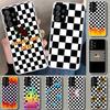 Black White Checkered Phone Case Cover For Samsung Galaxy A12 A22 A32 A52 A72 A02S A51 A50S A31 A20S A10S Note 20 Ultra 10 Plus